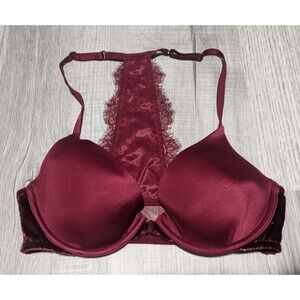 Victoria's Secret Bra Very Sexy Lightly Lined Plunge 32C Purple Racerback